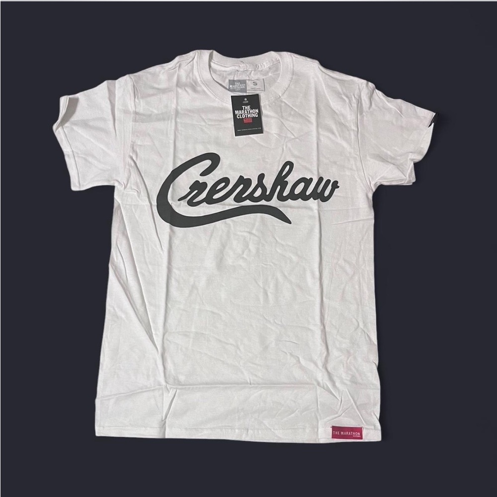 The Marathon Clothing White and Black Crenshaw Short Sleeve Tee